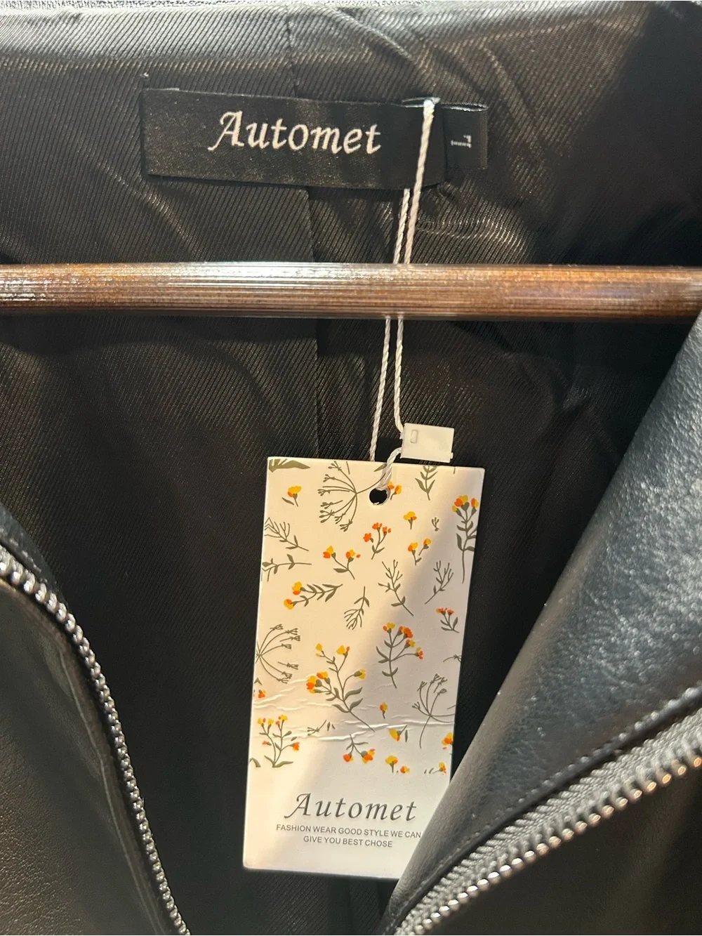 Automet | Large | Men’s Black Leather Bomber Jacket